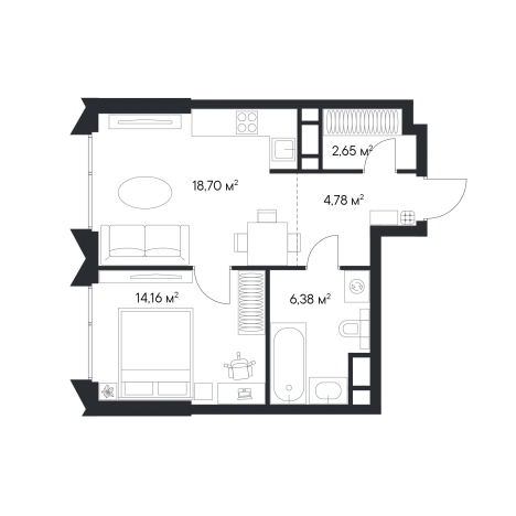 Купить однокомнатную квартиру в районе Нагатино-Садовники в Москве. Вариант № 8041110, 0, площадь -  квм, цена 35372884 рублей