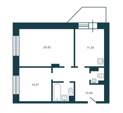 Купить двухкомнатную квартиру в районе Заельцовский в Новосибирске. Вариант № 8217762, 44, площадь -  квм, цена 8990000 рублей