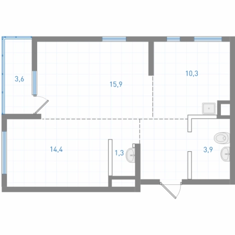 . Вариант № 141471, 0, площадь - 54.8 квм, цена 10153000 рублей