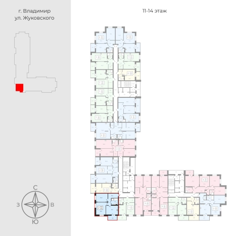 Купить двухкомнатную квартиру на улице Солнечная в Владимирской области. Вариант № 9591486, 1, площадь - квм, цена 8556775 рублей
