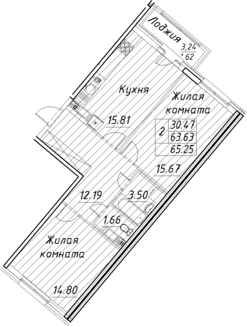 Купить трехкомнатную квартиру на улице проспект Авиаконструкторов в Санкт-Петербурге. Вариант № 4135926, 0, площадь -  квм, цена 21119566 рублей