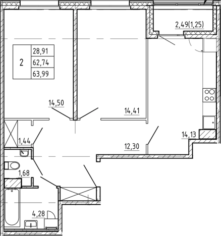Купить двухкомнатную квартиру в ЖК Регенбоген в Санкт-Петербурге. Вариант № 7598388, 0, площадь -  квм, цена 25807379 рублей