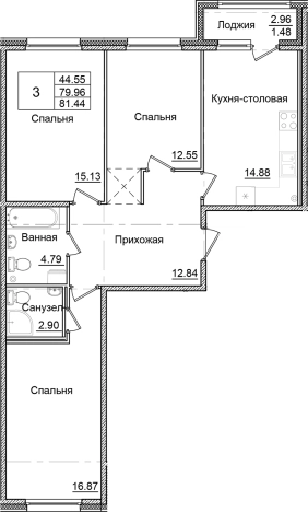 Купить трехкомнатную квартиру в новостройках на улице Загородная в Санкт-Петербурге. Вариант № 9110442, 0, площадь -  квм, цена 13407467 рублей