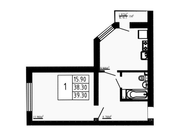 Купить однокомнатную квартиру в ЖК Перспектива в Коммунаре. Вариант № 9325233, 0, площадь -  квм, цена 5305500 рублей