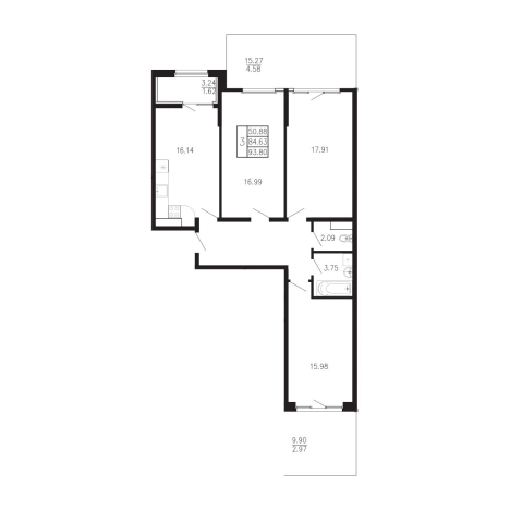 Купить квартиру в новостройках в Республике Крым. Вариант № 9224904, 1, площадь -  квм, цена 12750160 рублей