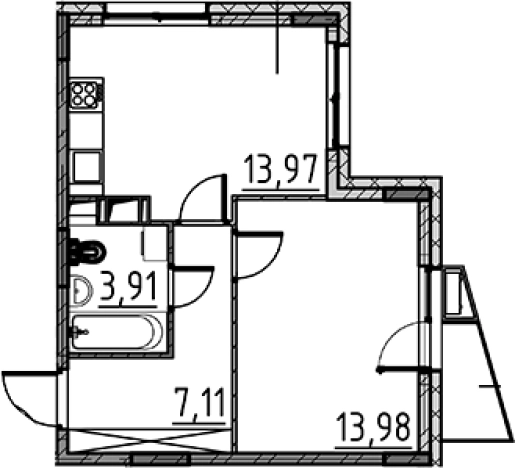 Купить однокомнатную квартиру в новостройках у метро Парнас в Сертолове. Вариант № 8469883, 0, площадь -  квм, цена 6805327 рублей