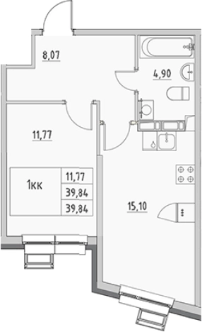 Купить однокомнатную квартиру в ЖК Новый Город в Выборге. Вариант № 9153975, 0, площадь -  квм, цена 7171200 рублей