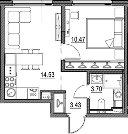 Купить однокомнатную квартиру у метро Приморская в Санкт-Петербурге. Вариант № 9150028, 0, площадь -  квм, цена 11468850 рублей