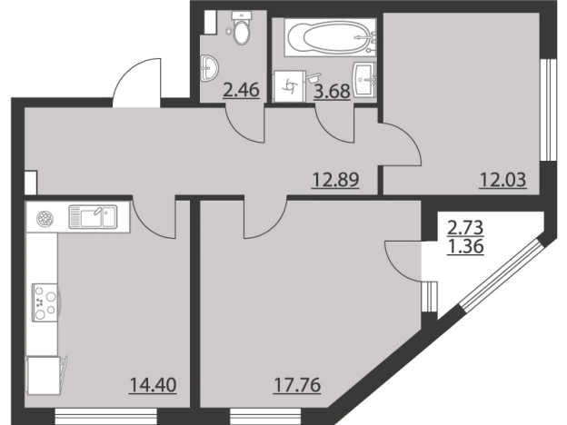 Купить двухкомнатную квартиру на улице Ворошилова в Воронеже. Вариант № 90338, 0, площадь - квм, цена 12916000 рублей