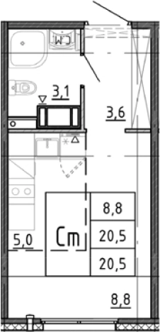 Купить Студию в ЖК Ручьи 2 в Санкт-Петербурге. Вариант № 9510587, 0, площадь -  квм, цена 4149097 рублей