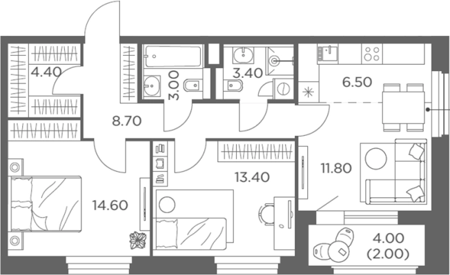 Купить трехкомнатную квартиру у метро Медведково в Мытищах. Вариант № 206545, 0, площадь -  квм, цена 13871066 рублей