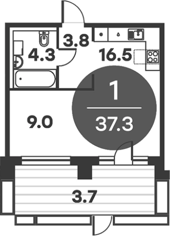 . Вариант № 157362, 0, площадь - 33.6 квм, цена 6457749 рублей