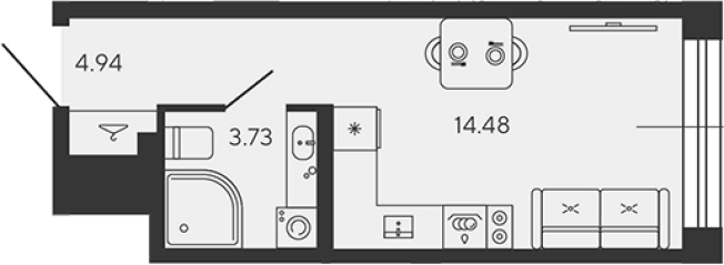 Купить Студию в ЖК BASHNI ELEMENT в Санкт-Петербурге. Вариант № 4161995, 0, площадь -  квм, цена 11039078 рублей