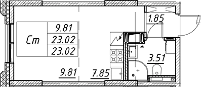 Купить Студию в новостройках в районе Невский в Санкт-Петербурге. Вариант № 7850251, 0, площадь - квм, цена 8256030 рублей