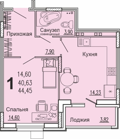 Купить однокомнатную квартиру в ЖК Жилой комплекс "Zenlife" в Пензе. Вариант № 76962, 0, площадь - квм, цена 6223000 рублей