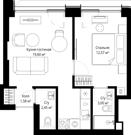 Купить квартиру в ЖК City Bay в Москве. Вариант № 1274395, 0, площадь -  квм, цена 21355661 рублей