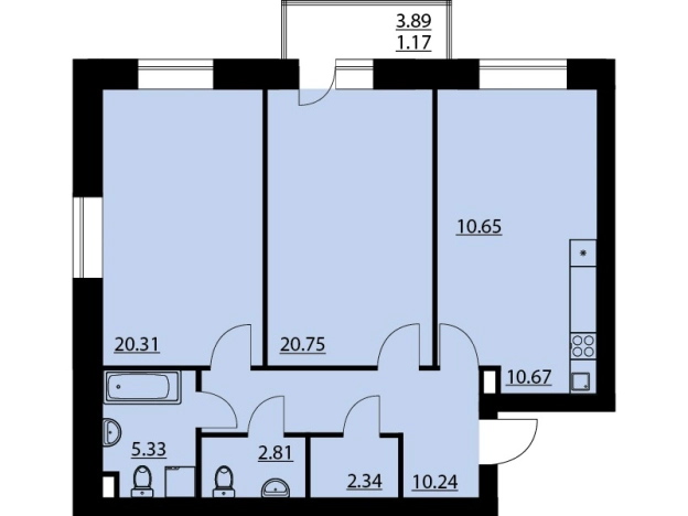 . Вариант № 81274, 0, площадь - 83.95 квм, цена 11255177 рублей