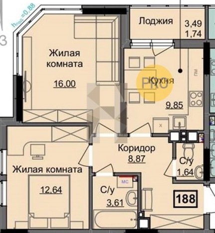 Купить двухкомнатную квартиру в ЖК Семья. Дом на Парковой в Ижевске. Вариант № 71551, 0, площадь -  квм, цена 4290000 рублей