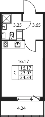 Купить Студию в Ленинградской области. Вариант № 7267563, 0, площадь -  квм, цена 5225888 рублей