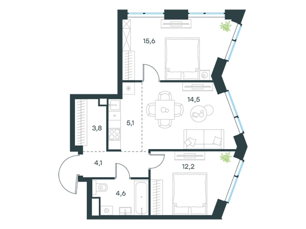 Купить трехкомнатную квартиру в новостройках на улице Мичуринский проспект в Москве. Вариант № 1450807, 0, площадь -  квм, цена 47315898 рублей
