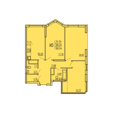 Купить трехкомнатную квартиру в новостройках в ЖК Жилой комплекс "Акварель" в Пензе. Вариант № 82366, 0, площадь -  квм, цена 6731424 рублей