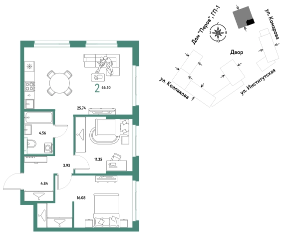 Купить двухкомнатную квартиру в новостройках в Мытищах. Вариант № 10440577, 0, площадь -  квм, цена 27226667 рублей