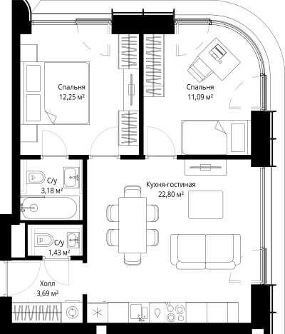 Купить квартиру в новостройках в районе Покровское-Стрешнево в Москве. Вариант № 1639795, 0, площадь -  квм, цена 26044956 рублей