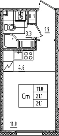 Купить Студию на улице Товарищеский проспект в Санкт-Петербурге. Вариант № 7572967, 0, площадь -  квм, цена 6432968 рублей