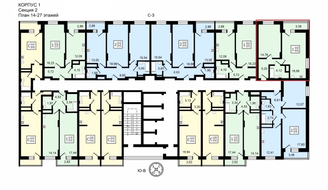 Купить квартиру в новостройках в ЖК Навигатор в Воронеже. Вариант № 107904, 1, площадь -  квм, цена 5210212 рублей