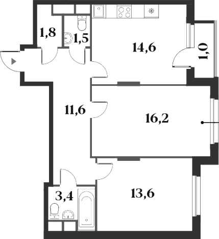 Купить двухкомнатную квартиру в ЖК Миниполис 8 Кленов в Красногорске. Вариант № 142737, 0, площадь - квм, цена 13141022 рублей