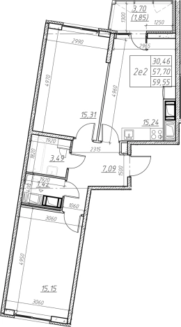 Купить квартиру на вторичке в ЖК Левитан в Мурине. Вариант № 6852732, 0, площадь -  квм, цена 8603070 рублей