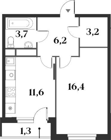 Купить однокомнатную квартиру в ЖК Миниполис 8 Кленов в Красногорске. Вариант № 142704, 0, площадь -  квм, цена 10090686 рублей