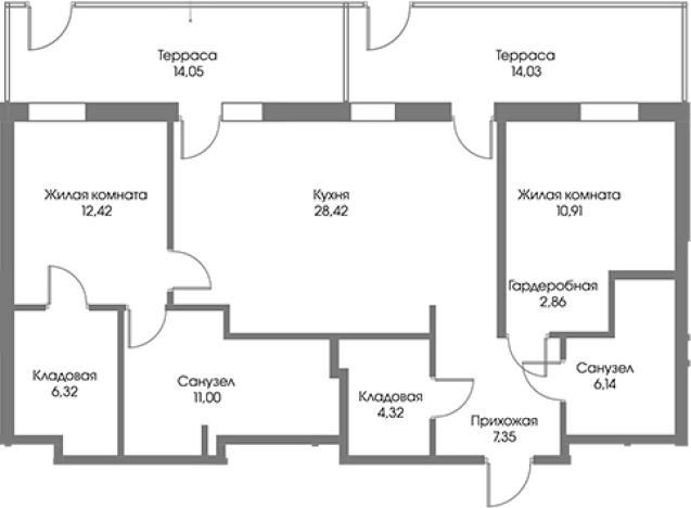 Купить трехкомнатную квартиру в ЖК Рощино Residence в Ленинградской области. Вариант № 7602034, 0, площадь -  квм, цена 117792000 рублей