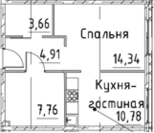 Купить однокомнатную квартиру у метро Улица Дыбенко в Санкт-Петербурге. Вариант № 9327479, 0, площадь -  квм, цена 7628998 рублей