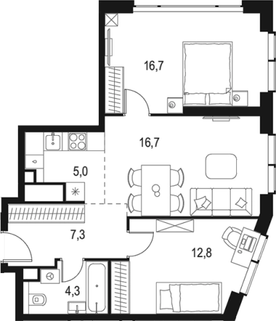 Купить трехкомнатную квартиру в районе Очаково-Матвеевское в Москве. Вариант № 202782, 0, площадь -  квм, цена 28325273 рублей