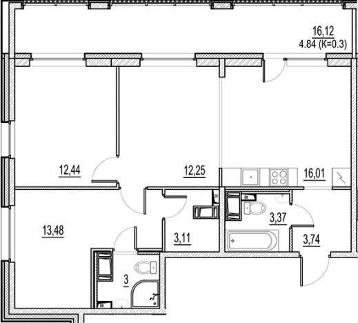 Купить квартиру в новостройках у метро Звёздная в Санкт-Петербурге. Вариант № 6256111, 0, площадь -  квм, цена 13690000 рублей