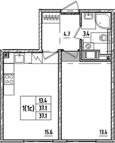 Купить двухкомнатную квартиру в новостройках в ЖК Октябрьская набережная в Санкт-Петербурге. Вариант № 9206139, 0, площадь - квм, цена 9855615 рублей