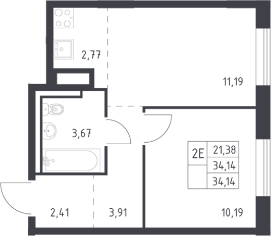 Купить квартиру в ЖК Квартал Лаголово в Ленинградской области. Вариант № 6708098, 0, площадь -  квм, цена 4879027 рублей