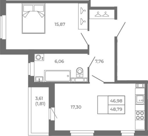 Купить двухкомнатную квартиру в Сертолове. Вариант № 6961299, 0, площадь -  квм, цена 10587430 рублей