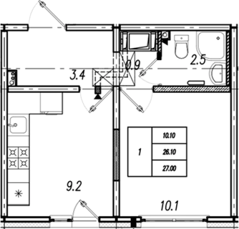 Купить однокомнатную квартиру на улице Муринская дорога в Санкт-Петербурге. Вариант № 9636304, 0, площадь -  квм, цена 5219937 рублей