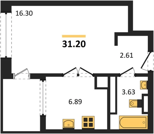 Купить однокомнатную квартиру в Севастополе. Вариант № 8168778, 1, площадь -  квм, цена 10563790 рублей