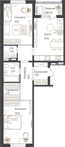 Купить двухкомнатную квартиру на улице Пролетарская в Алтайском крае. Вариант № 7628342, 0, площадь -  квм, цена 12036000 рублей