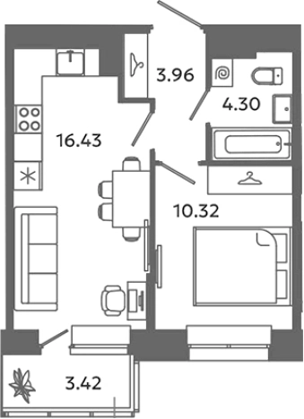 Купить квартиру в новостройках у метро Проспект Ветеранов в Ленинградской области. Вариант № 6632179, 0, площадь -  квм, цена 5800061 рублей