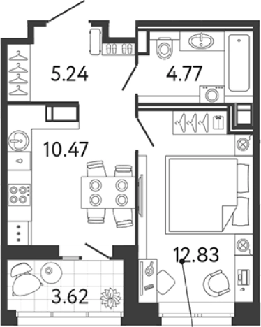 Купить однокомнатную квартиру в ЖК Ultra City 3.0 в Санкт-Петербурге. Вариант № 6057257, 0, площадь -  квм, цена 8984978 рублей