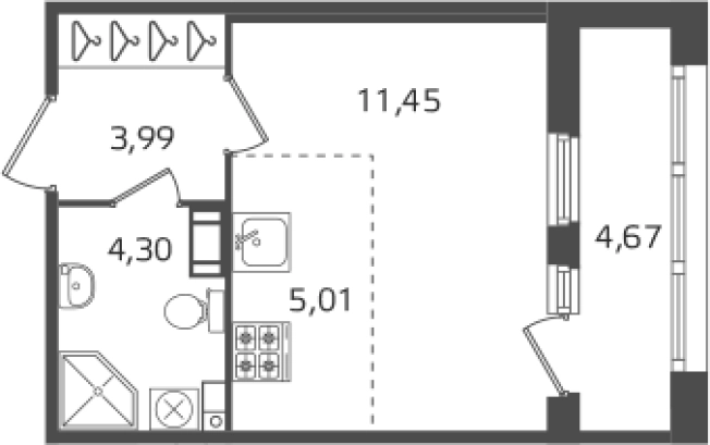 Купить Студию в ЖК Б15 в Санкт-Петербурге. Вариант № 6241655, 0, площадь -  квм, цена 8957025 рублей