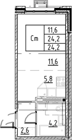Купить квартиру в новостройках у метро Купчино в Санкт-Петербурге. Вариант № 7597429, 0, площадь -  квм, цена 6156722 рублей