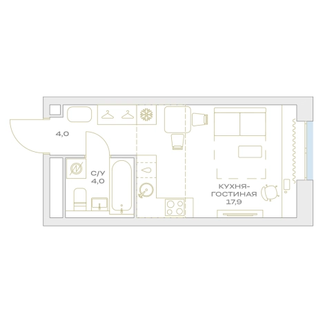 Купить Студию в ЖК Детали в Москве. Вариант № 876856, 0, площадь -  квм, цена 7010306 рублей