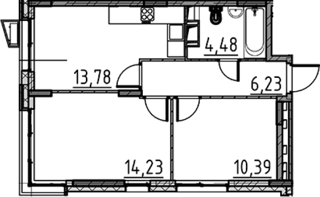 Купить двухкомнатную квартиру в новостройках у метро Парнас в Сертолове. Вариант № 8470304, 0, площадь -  квм, цена 7770290 рублей