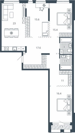 Купить квартиру в новостройках в ЖК Жилой комплекс "Scala city" в Пензе. Вариант № 134911, 0, площадь -  квм, цена 14728800 рублей