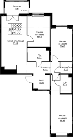 Купить многокомнатную квартиру в ЖК Тишин в Ленинградской области. Вариант № 8058851, 0, площадь -  квм, цена 15280653 рублей